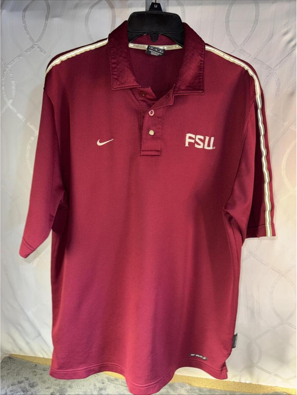 Florida State University Seminoles Nike Team Fit Dry Polo FSU Garnet Gold Medium